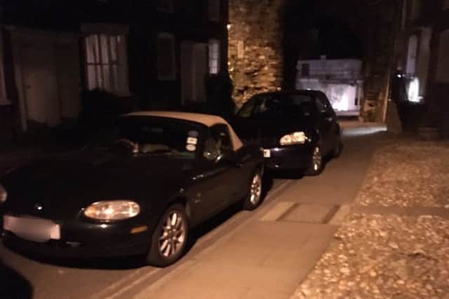 An example of illegal parking in Rye. Picture from @RyeScarecrow