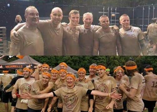 The Woodward men at Tough Mudder in Horsham with a PICU member.