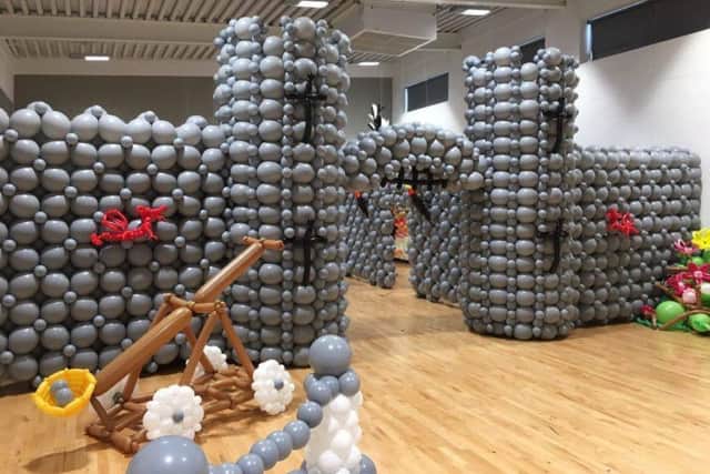 A balloon castle created to mark the 950th anniversary of the Battle of Hastings. Picture by Jack Duggan. SUS-161015-111542001