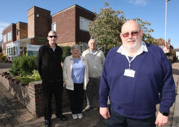 Councillor Paul Baker with nearby residents Tony Parsons, Pat Young and Anthony Young