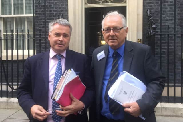 Tim Loughton with Sir Peter Bottomley outside 10 Downing Street