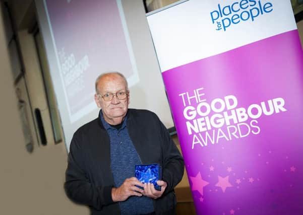 Places for People customer Brian Keates receiving the Good Neighbour Award