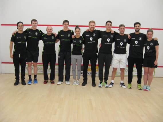 Chichester and St.George's Hill join forces for a picture following their Premier Squash League clash