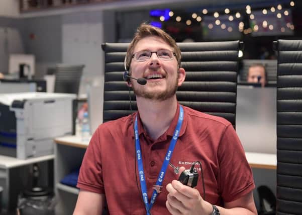 Chris White during the landing phase of the ExoMars project at the European Space Agency control centre in Darmstadt, Germany. Picture: JÃ¼rgen Mai for ESA