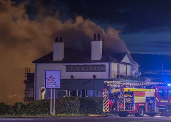 Fire at Schooner Inn. Photo by Ash Pilkington