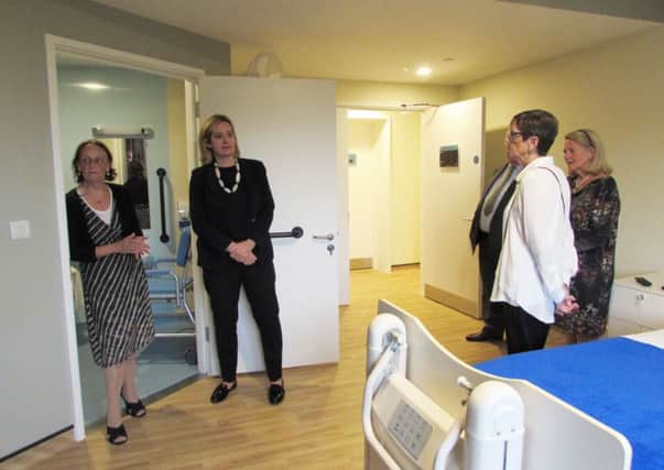 Home Secretary Amber Rudd touring the newly refurbished St Michael's Hospice SUS-161025-131512001