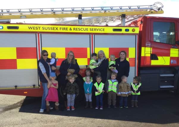 Children and staff from Stedham Squirrels at Midhurst Fire Station