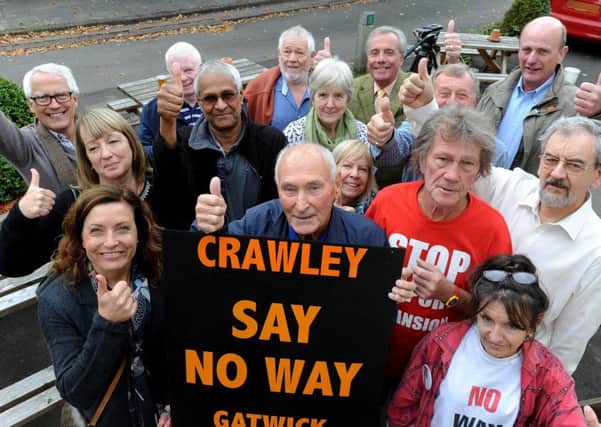 People opposed to Gatwick expansion are happy with news. Pic Steve Robards  SR1631966