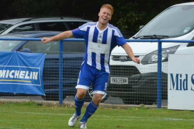 Trevor McCreadie scored twice in Haywards Heath Town's big win against Peacehaven. Picture by Grahame Lehkyj