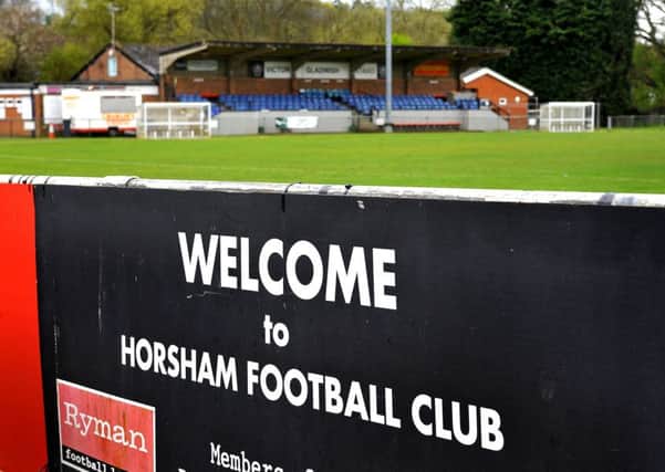 Horsham FC are groundsharing at Gorings Mead, Horsham. Pic Steve Robards SUS-150429-150943001