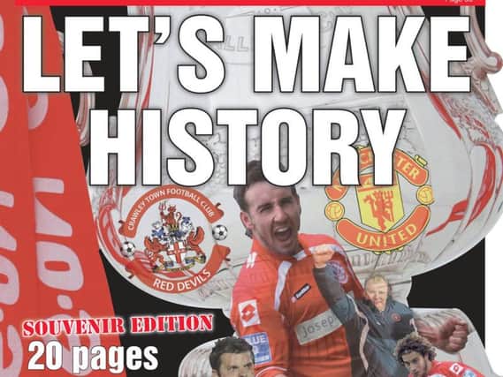 Our front page before the historic trip to Old Trafford