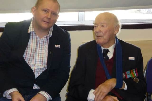 Mark Hillier, one of the organisers, with Wing Commander Thomas Murray, who died shortly afterwards