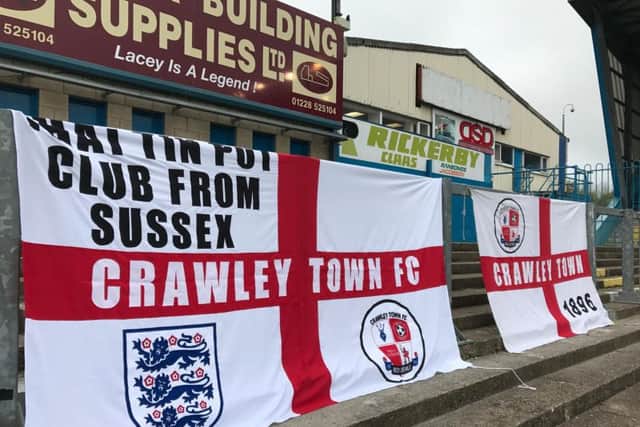 Crawley Town flag at Carlisle United