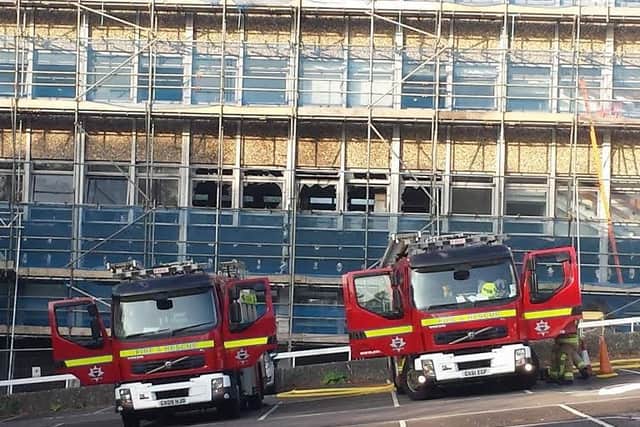 Fire crews at County Hall in Lewes