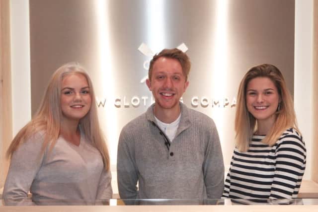 Store team members, Ellie, Rees (store manager) and Ella. Picture by Crew Clothing Company.