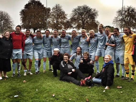 The Lewes FC Ladies squad at Swindown