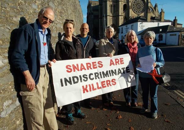 Supporters of the petition in Arundel on Monday when the 2,000 signatures were presented to Peter Knight