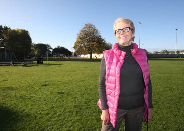 Lancing parish council chair Gloria Eveleigh at Monks Recreation Ground