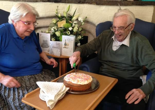 Celebrating their diamond anniversary at Church Farm Care Home