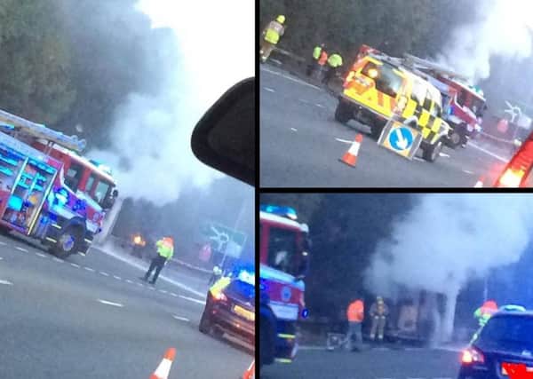 The trailer was well alight, according to West Sussex Fire and Rescue Service. Pictures: Sophie Coward