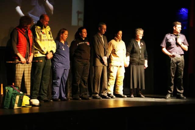 The speakers from the Safe Drive Stay Alive campaign. Picture: Eddie Mitchell