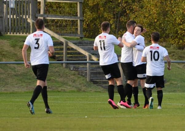 Pagham celebrate a goal at Hassocks / Picture by Phil Westlake