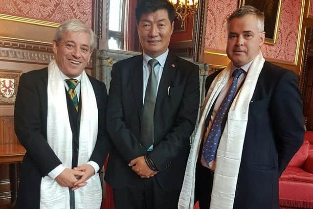 Tim Loughton with the Tibetan Sikyong and Speaker John Bercow