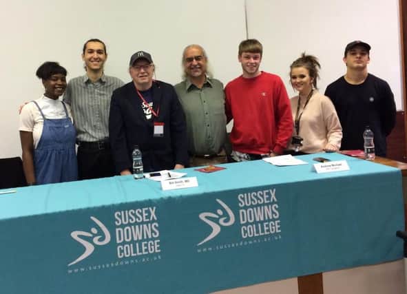 The panel for the Sussex Downs College presidential debate included Gogglebox stars