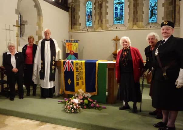 (Left to right) Christine Taylor, vice chairman of the East Preston Royal British Legion Women's Section; Janet Pidgeon, chairman; Father David Farrant; Ann James, secretary; Pam Twine, committee member; Carol Oxley, county secretary and standard bearer. Pictured at St Mary's Church, East Preston.