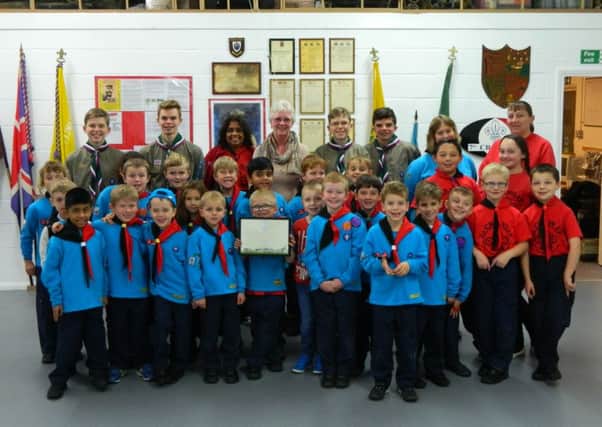 Crawley 7th Beavers Colony received the Let's Face It award from Britain In Bloom judge Ruth Growney - picture submitted