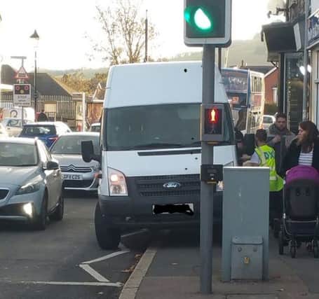 A van driver had parked their vehicle on a pedestrian crossing in Polegate