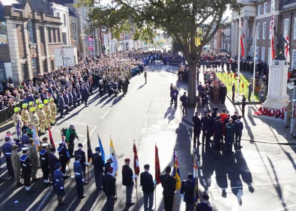 The towns Remembrance Sunday service was held in Chapel Road. Picture: Eddie Mitchell