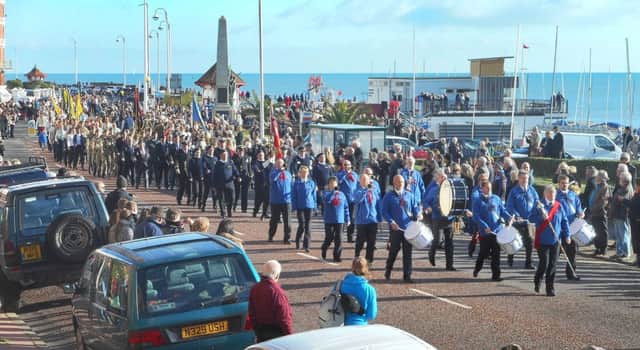 Bexhill Remembrance Day 2016. Photo by Margaret Garcia. SUS-161114-074325001