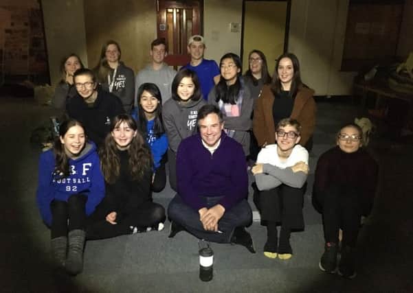 Horsham MP Jeremy Quin with the NCS Homeless Sleepout team.
