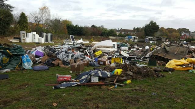 Flytipping on sharon Sims' land SUS-161114-171136001