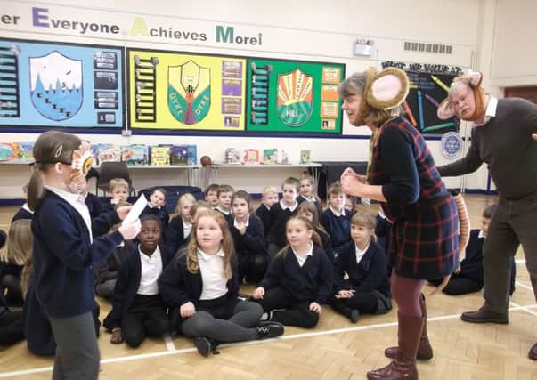 The renowned childrens author paid a visit to the school last Thursday