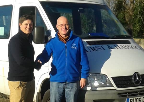 Bus driver, Adrian Frampton and Hassocks Golf Club course manager, Greg