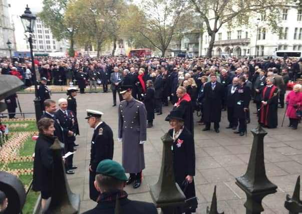 The Duke of Edinburgh and Prince Harry open the Field of Remembrance at St Margarets Church