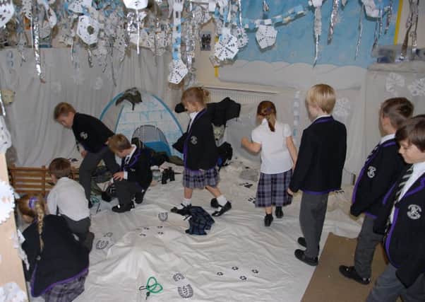 Shoreham College junior school pupils taking part in an Arctic-themed mystery for their 'big write' day.