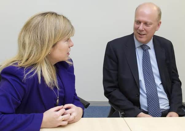 Maria Caulfield with Chris Grayling SUS-161116-165601001