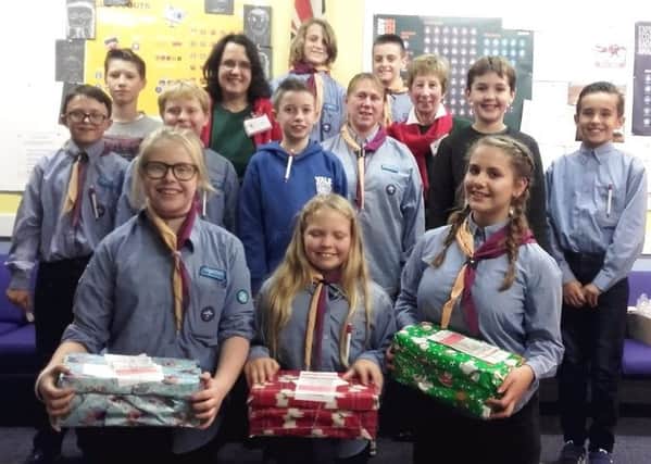Festive shoeboxes created by 6th Worthing (St Michaels) Air Scouts