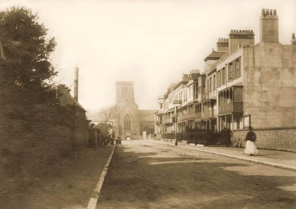 Ambrose Place and Christ Church, Worthing, in the 1880s