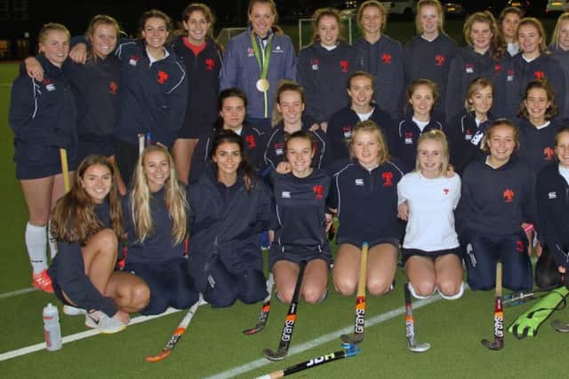 Giselle with the Hurst 1st and U16 hockey teams