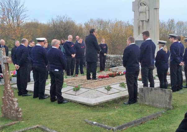 Rye mayor Jonathan Breeds and others laid wreaths at the Mary Stanford memorial in Rye Harbour. Photo courtesy of Rye Harbour RNLI SUS-161123-164119001