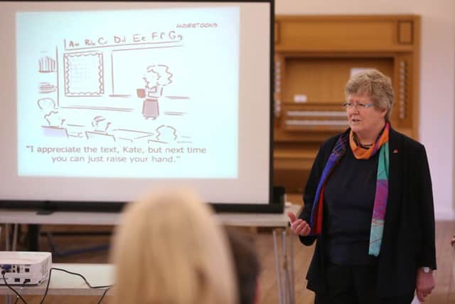 Sue Mordecai, the renowned and inspirational speaker, speaking at the Challenging the More Able Learner conference