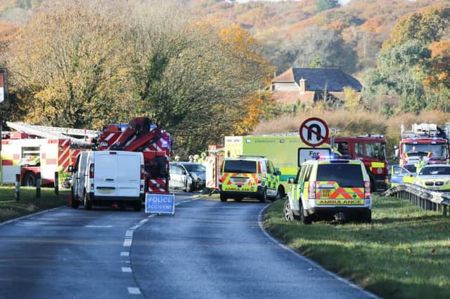 Emergency services are at the scene of the serious accident near Castle Goring. Photo Eddie Mitchell SUS-161119-115340001