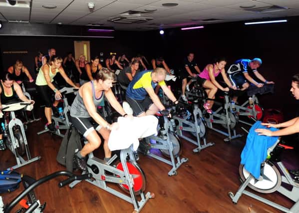 A spinning class at Arun Leisure Centre in aid of Children in Need. Picture: Kate Shemilt ks16001203-1