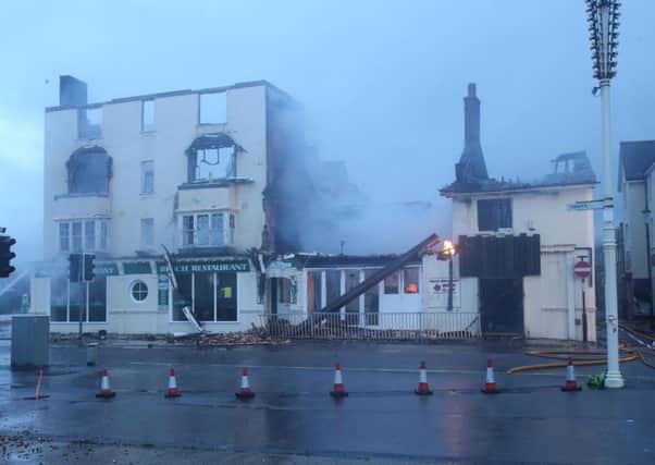 The fire damaged restaurant and former nightclub. Pic: Eddie Mitchell