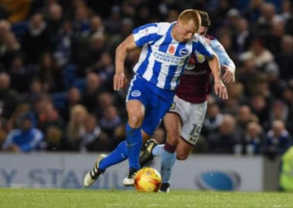 Steve Sidwell in action against Aston Villa last Friday. Picture by Phil Westlake (PW Sporting Photography)