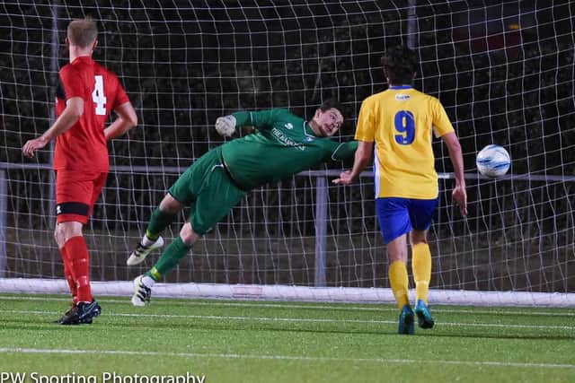 Action from Lancing v Hassocks. Picture by PW Sporting Photography